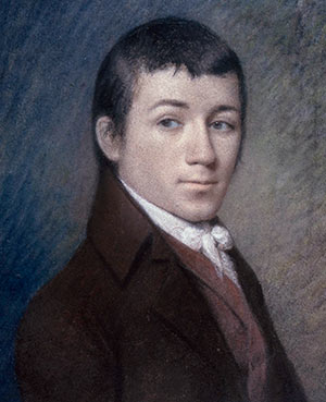 Color painting of Charles Brockden Brown by James Sharples circa 1798